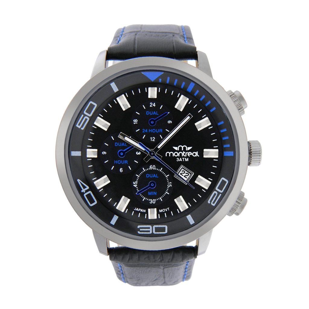 RELOJ  MONTREAL MASCULINO SFE812 NEGRO AZUL