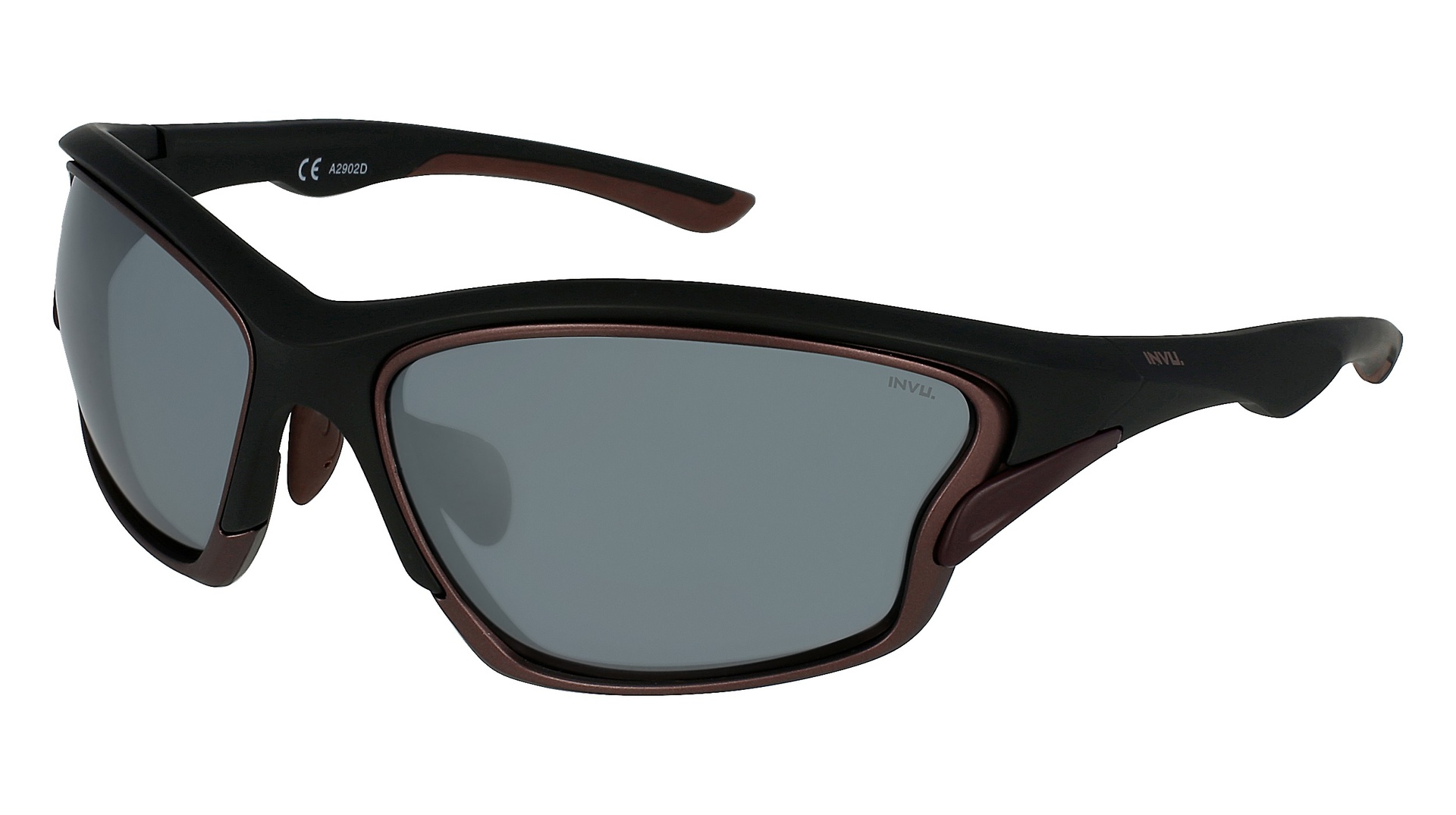 [A2902D] Lentes de sol INVU A2902 Masculino (Satin Black/Cassis Int. Lenses)