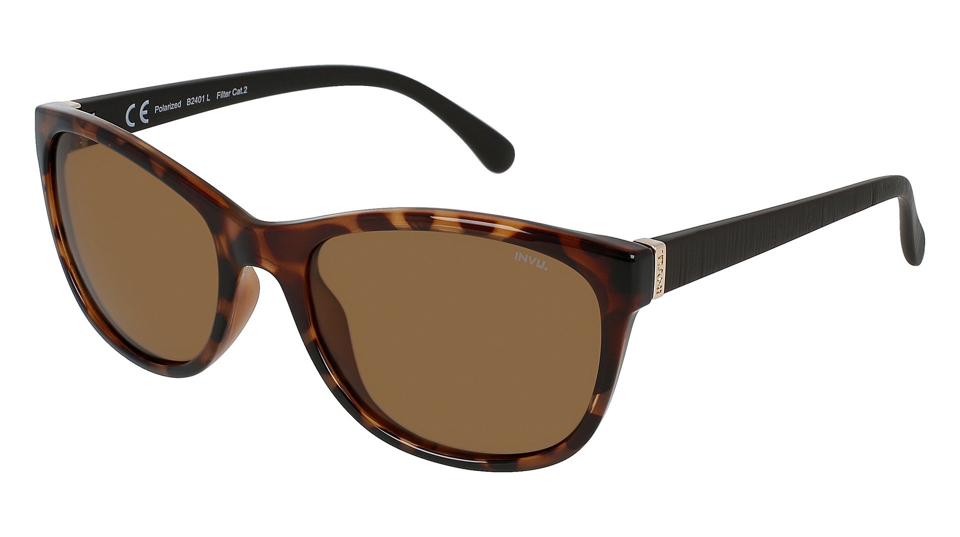 [B2401L] Lentes de sol INVU B2401 Femenino (Amber Demi/Matt Brown)