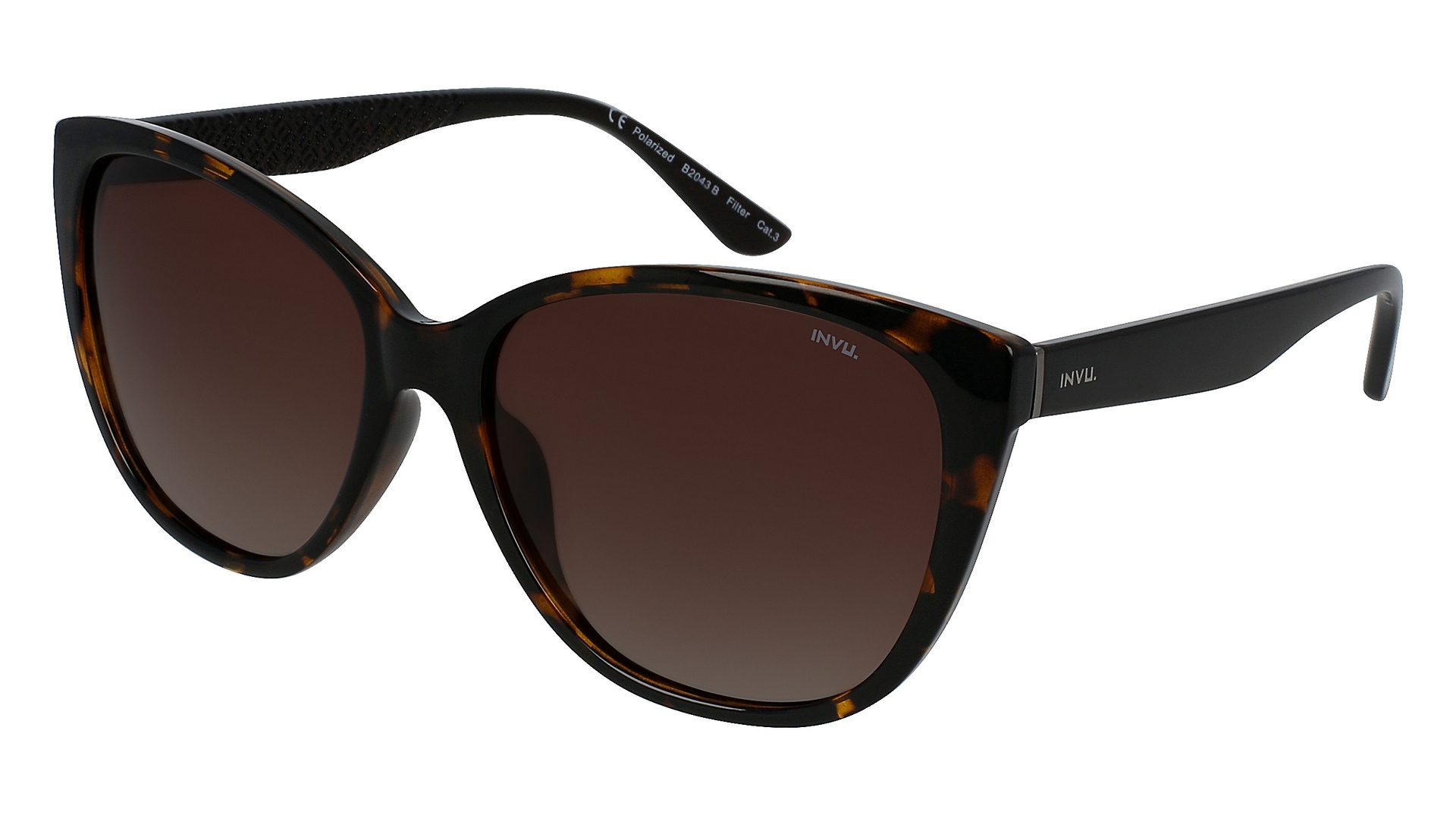 [B2043B] Lentes de sol INVU B2043 Femenino (Amber Demi/Gun)