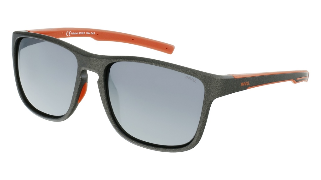 Lente de sol Hombre INVU A2120 Satin Metal Grey/Orange