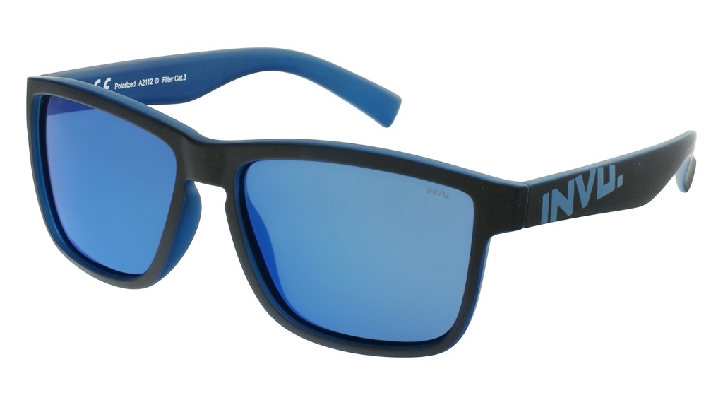 Lentes de sol invu Matt Black/Blue A2112D