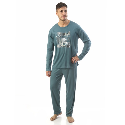 [P8127] Pijama Hombre Estampado P8127